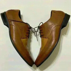 Stacy Adams Sz 9.5M Cognac Garrison Wingtip Leather Oxford Shoes 24840-229